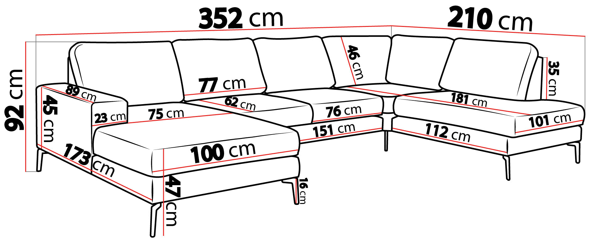 Carletto U-Sofa