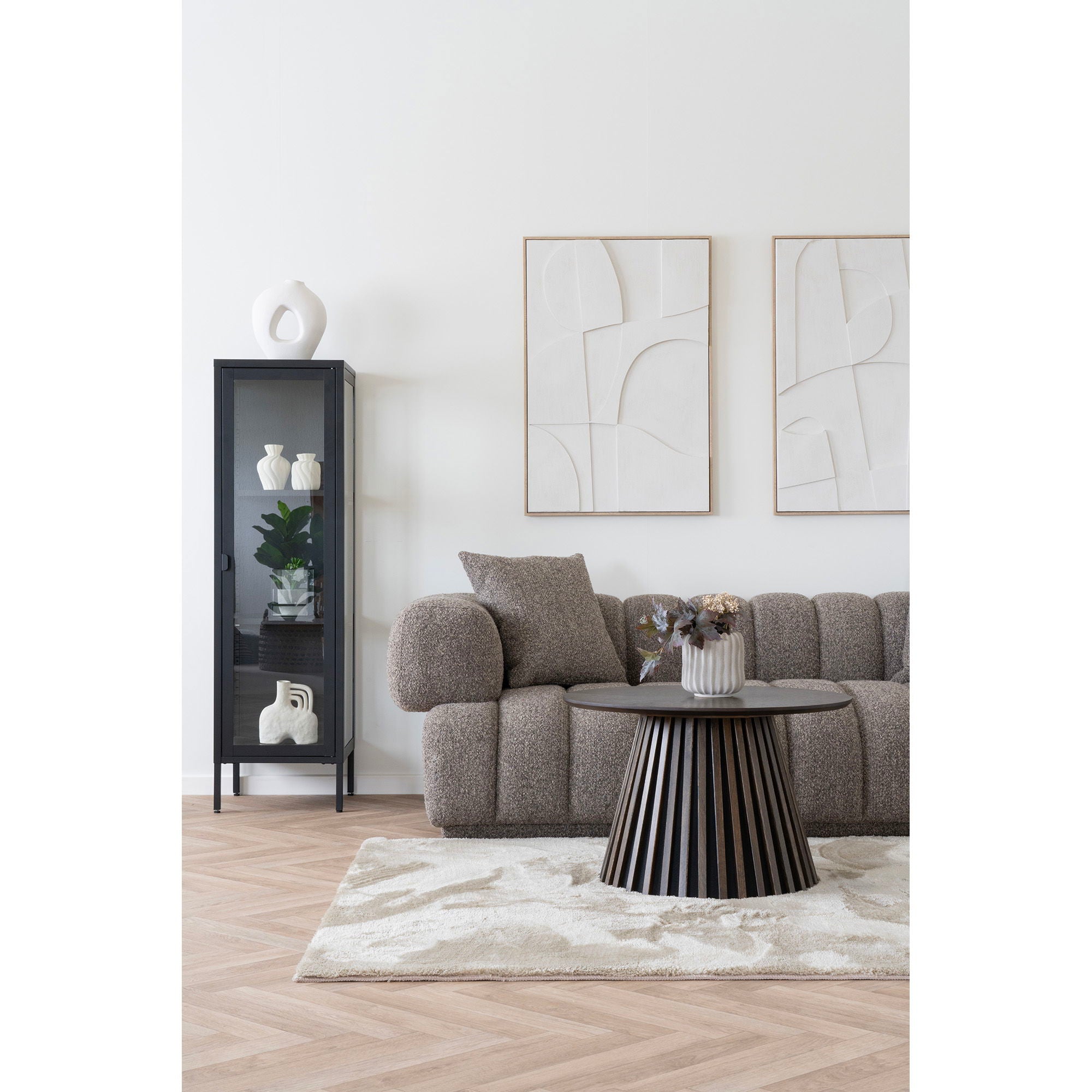 Brisbane Smalt Vitrineskab